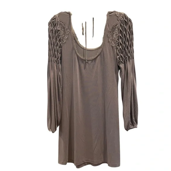 Free People Jessies Mini Dress Lace Long Sleeve Bohemian Brown Size XS - Picture 9 of 11